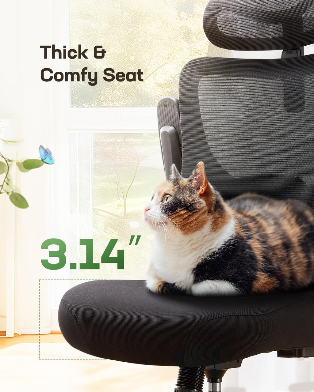 Marsail Mesh Office Chair with Adjustable Headrest & Lumbar Support