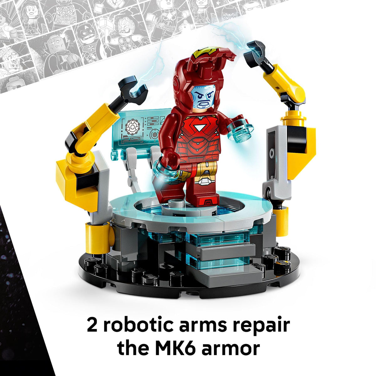 LEGO Marvel Iron Man’s Laboratory: Hall of Armor Building Toy - Marvel Superhero Toy for Kids, Boys and Girls, Ages 8+ - with Minifigures and a Mech - Gift Idea for Birthdays - 76315